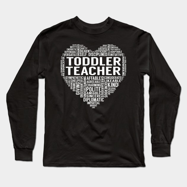 Toddler Teacher Heart Long Sleeve T-Shirt by LotusTee